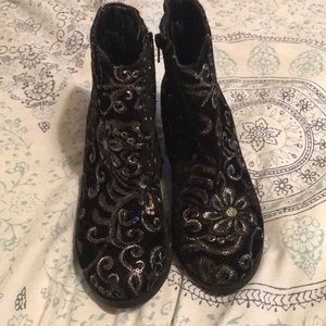 Embroidered ankle boots